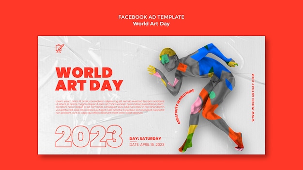 PSD modelo de facebook do dia mundial da arte