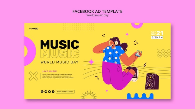 Modelo de facebook do dia mundial da música