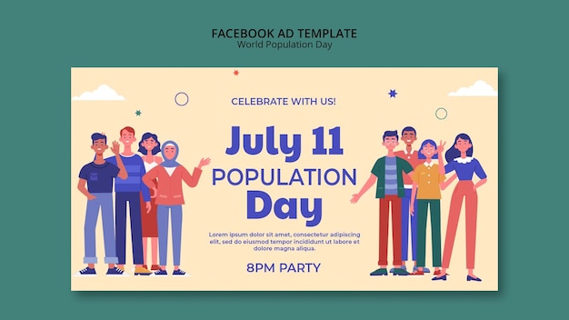 Modelo de facebook do dia mundial da população