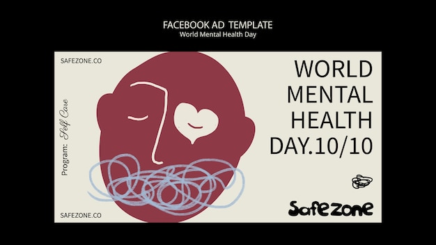 PSD modelo de facebook do dia mundial da saúde mental