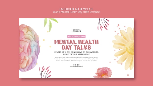 Modelo de facebook do dia mundial da saúde mental