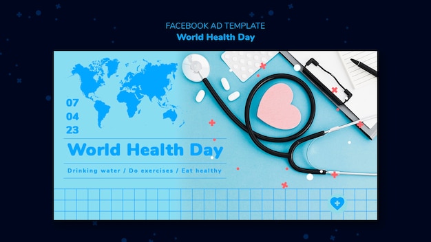 PSD modelo de facebook do dia mundial da saúde