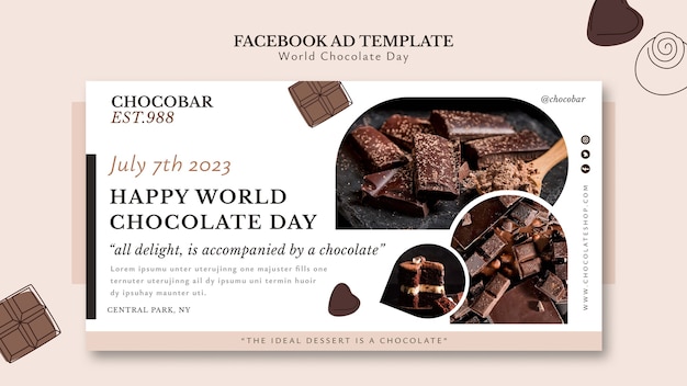 PSD modelo de facebook do dia mundial do chocolate