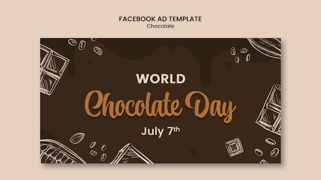 PSD modelo de facebook do dia mundial do chocolate