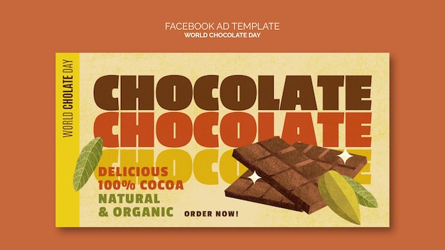 PSD modelo de facebook do dia mundial do chocolate