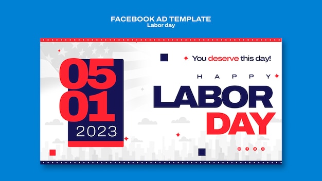 PSD modelo de facebook para a celebração do dia do trabalho