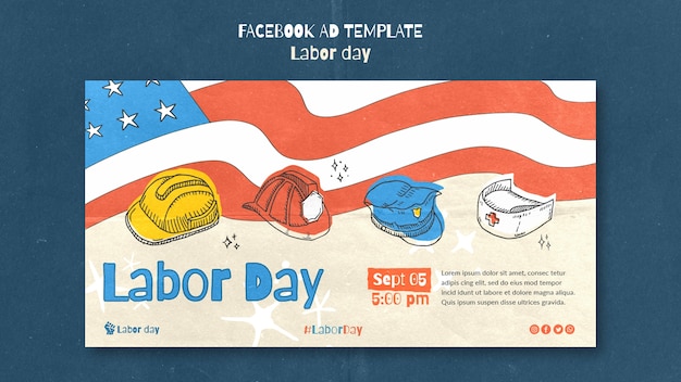 Modelo de facebook para a celebração do dia do trabalho