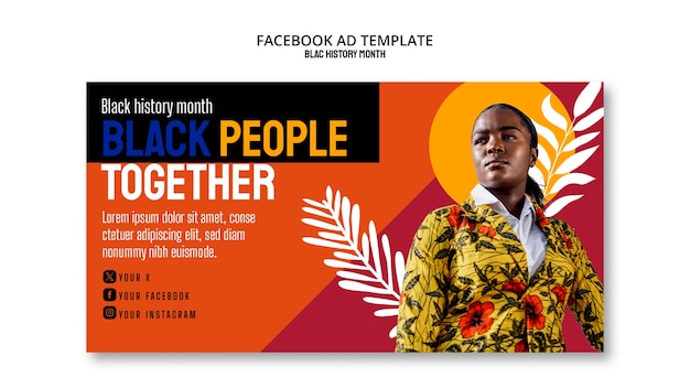 Modelo de Facebook para a celebração do Mês Negro da História