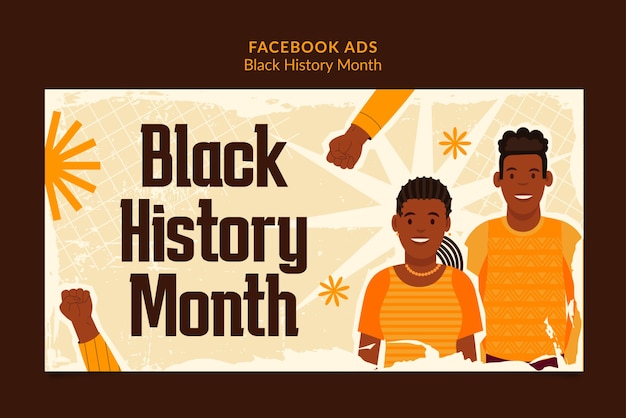 PSD modelo de facebook para a celebração do mês negro da história