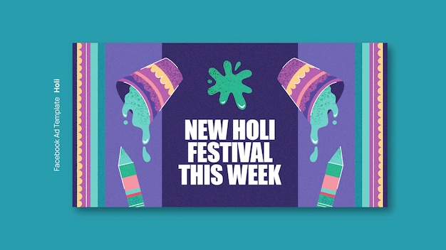 Modelo de facebook para celebração do festival holi