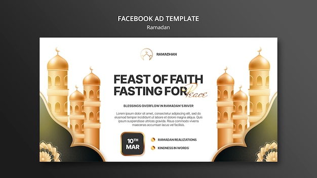 PSD modelo de facebook para celebração do ramadã