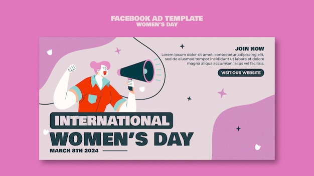 PSD modelo de facebook para comemoração do dia da mulher