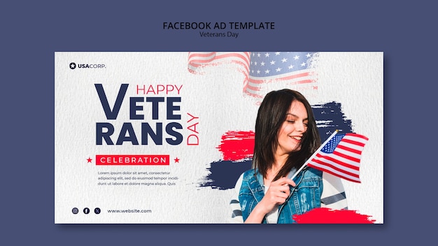 PSD modelo de facebook para comemoração do dia dos veteranos