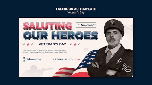 Modelo de Facebook para comemoração do Dia dos Veteranos