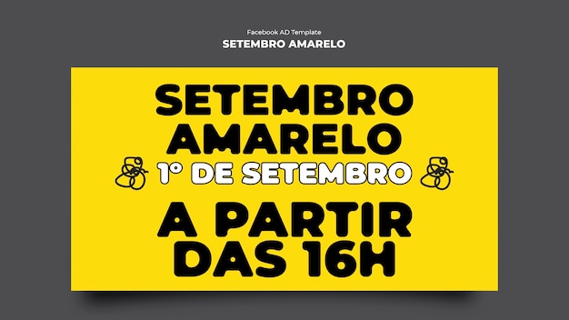 PSD modelo de facebook setembro amarelo desenhado à mão