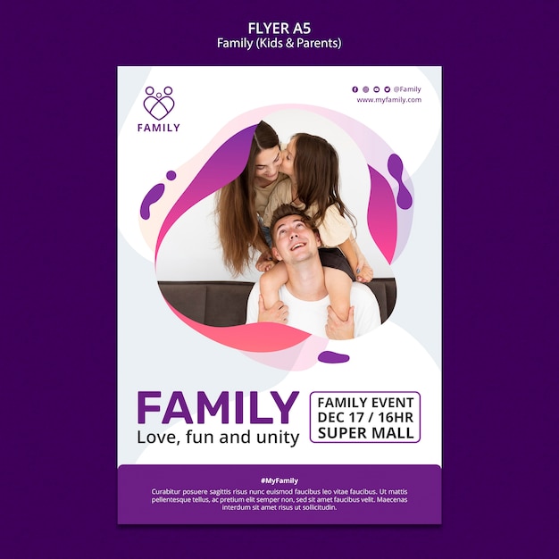 PSD modelo de família de design plano