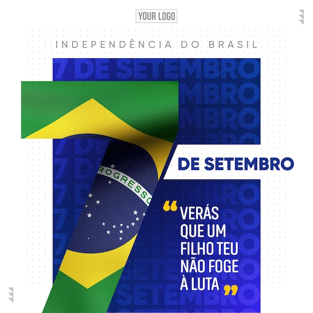 Modelo de feed de mídia social 7 de setembro