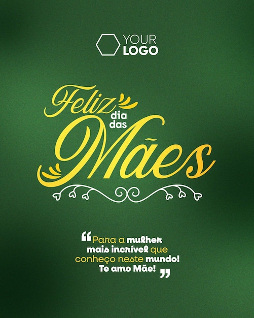 PSD modelo de feed de mídia social feliz dia da mãe com fundo verde