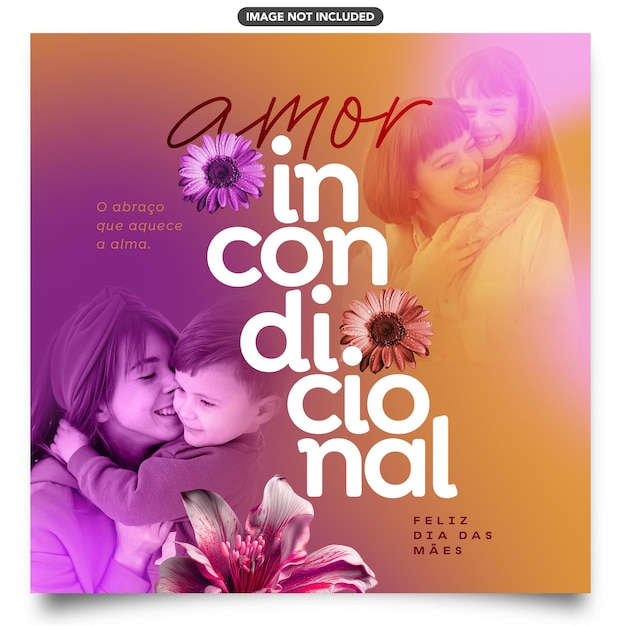 PSD modelo de feed de mídia social feliz dia das mães amor incondicional