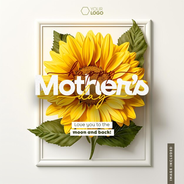 Modelo de feed de mídia social feliz dia das mães