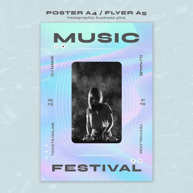 PSD modelo de festival de música gradiente