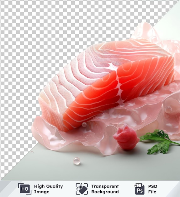 PSD modelo de filé de salmão fresco em um fundo isolado