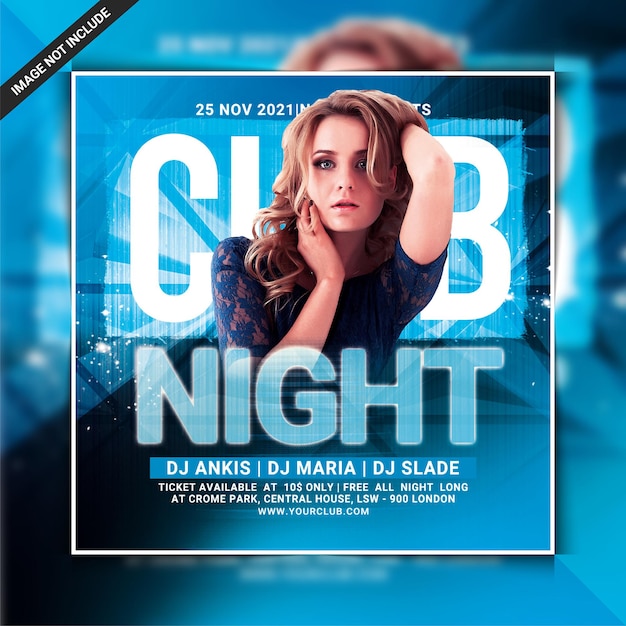 modelo de flyer de festa clube noturno