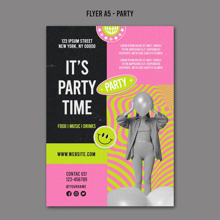 PSD modelo de flyer para festa