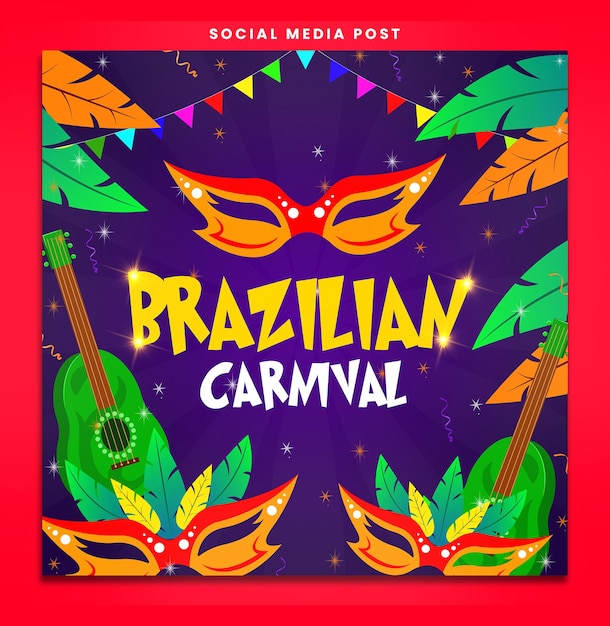 PSD modelo de folheto - carnaval brasileiro