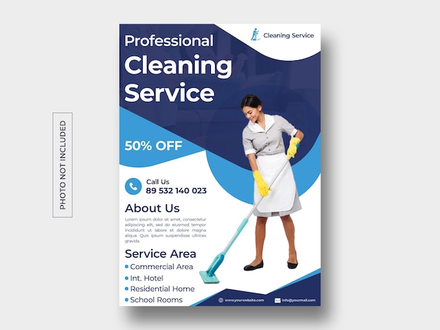 PSD modelo de folheto - conceito de serviço de limpeza