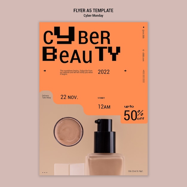 Modelo de folheto cyber segunda-feira com desconto