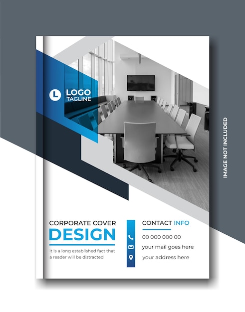 Modelo de folheto da empresa capa de livro de relatório anual modelo de design de folheto geométrico corporativo