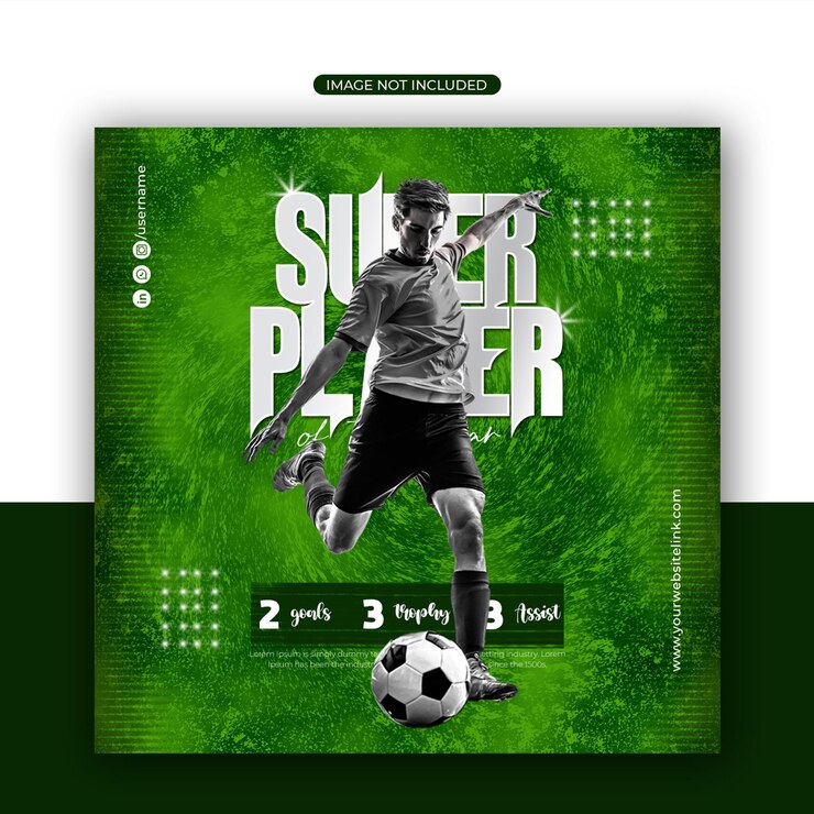 PSD modelo de folheto de banner de mídia social de esporte de futebol