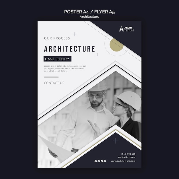 Modelo de folheto de conceito de arquitetura