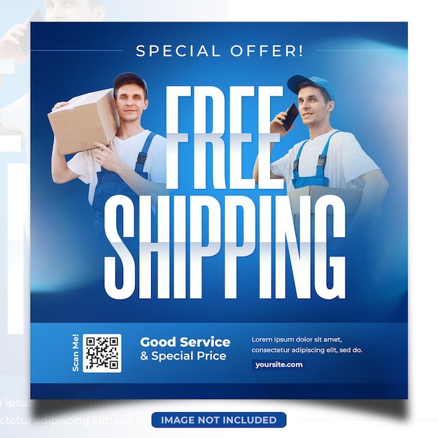 Modelo de folheto de envio gratuito para todos os pedidos