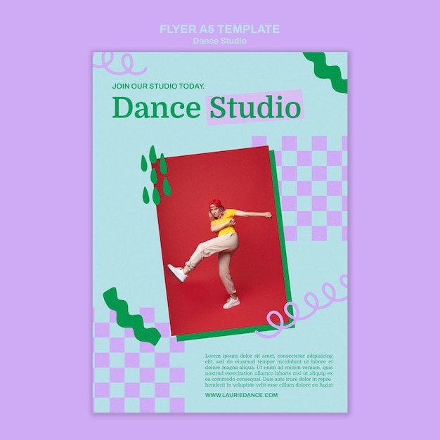 Modelo de folheto de estúdio de dança geométrica