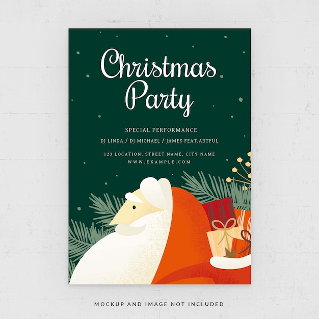 Modelo de Folheto de Evento de Festa de Santa Noite de Natal em PSD
