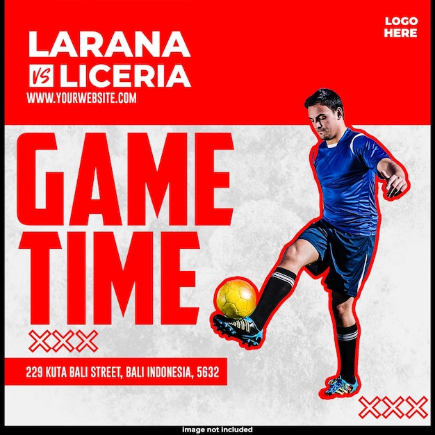 Modelo de folheto de evento desportivo de futebol