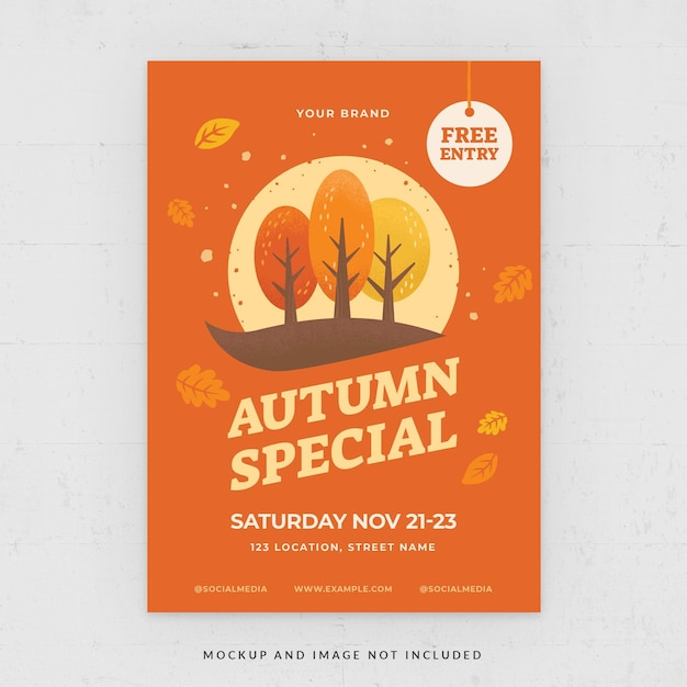 Modelo de Folheto de Evento Especial Outono Outono em PSD