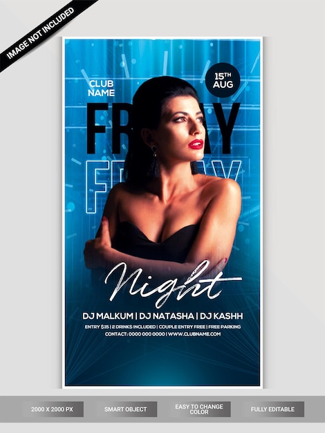 Modelo de folheto de festa à noite de clube de sexta-feira