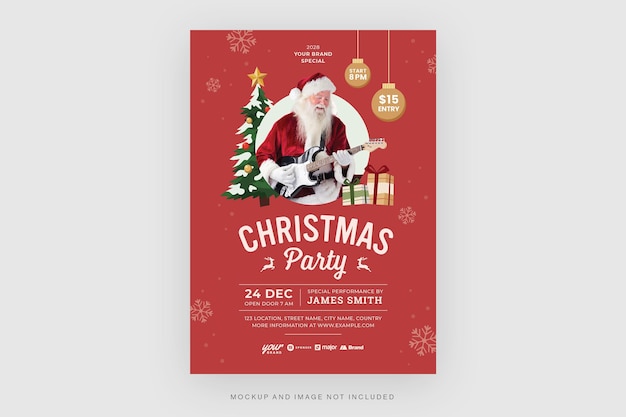 Modelo de Folheto de Festa de Natal Festiva em PSD