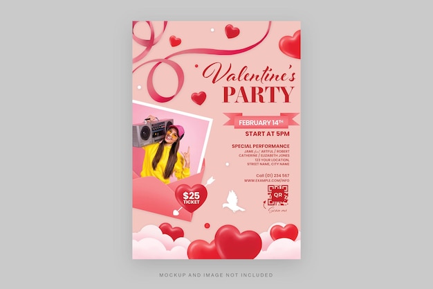 Modelo de Folheto de Festa dos Namorados em PSD V2