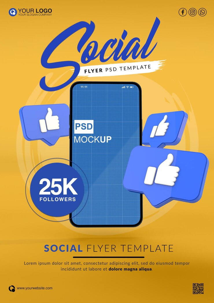 PSD modelo de folheto de mídia social