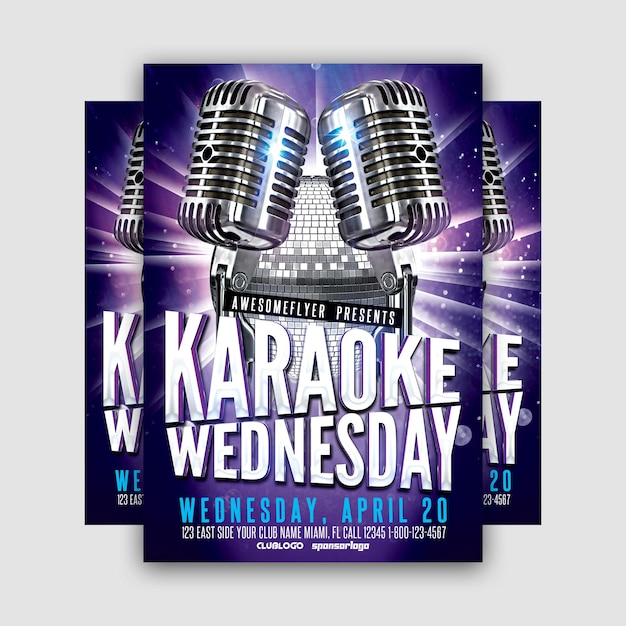Modelo de folheto do evento Karaoke Wednesday Night