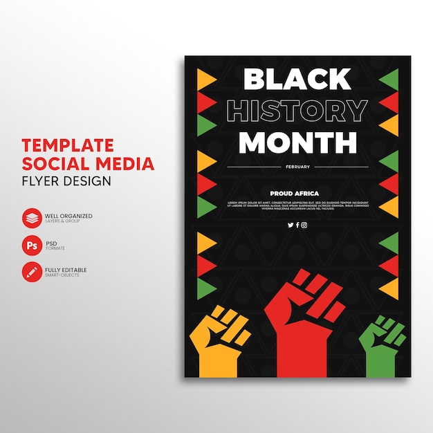 Modelo de folheto do mês da história negra