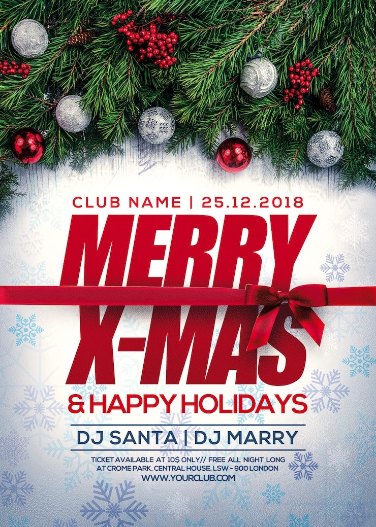PSD modelo de folheto - natal verde e vermelho