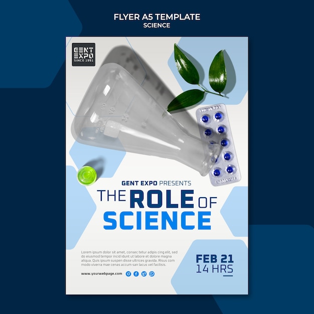 Modelo de folheto vertical de ciência e tecnologia