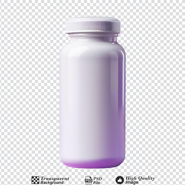 PSD modelo de frasco de comprimido branco isolado sobre um fundo transparente