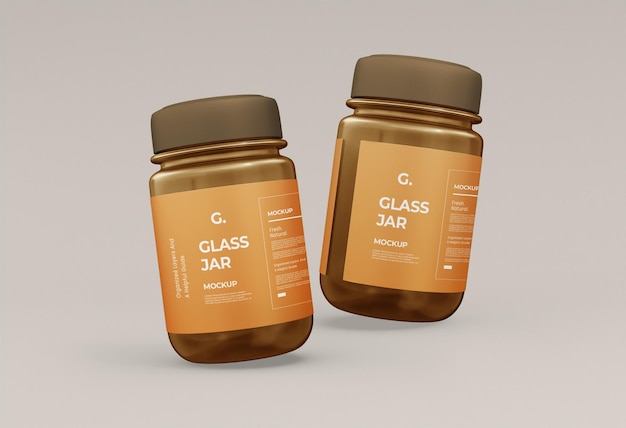 Modelo de frasco de vidro para suplementos e cosméticos