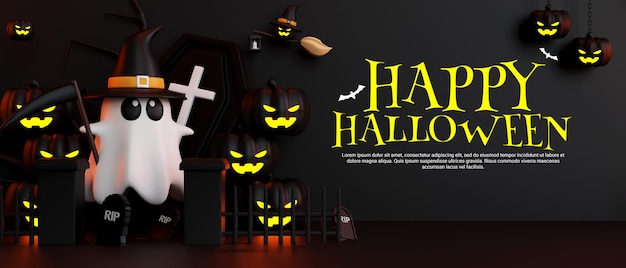 PSD modelo de fundo de halloween do psd